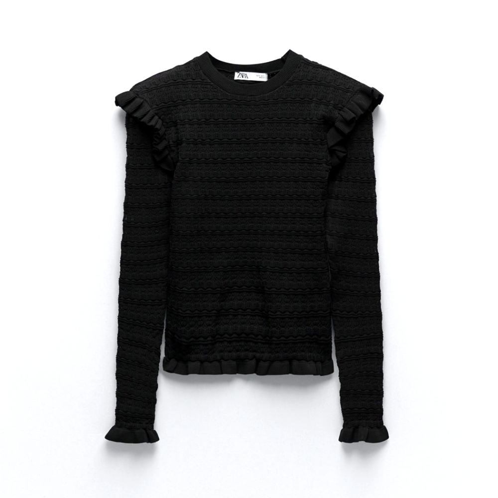 Zara Ruffled Knitted Sweater - Picture 2 of 5